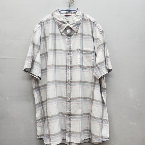헨리코튼 원포켓 체크 반팔셔츠 110(XL~2XL)