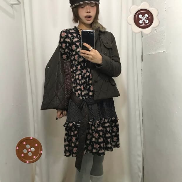 No. 엑시즈팜 브라운 플라워 코디 Set