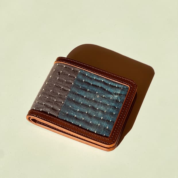 사시코 스티치 데님 반지갑