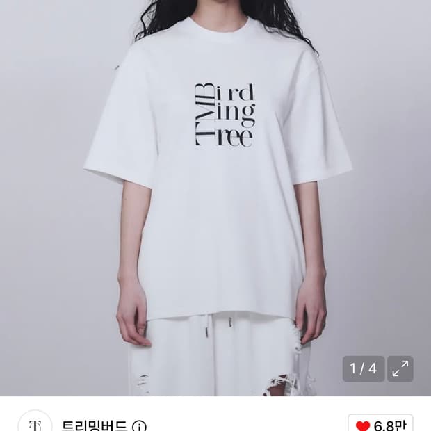 트리밍버드) TMB Square Logo T-Shirts WH F