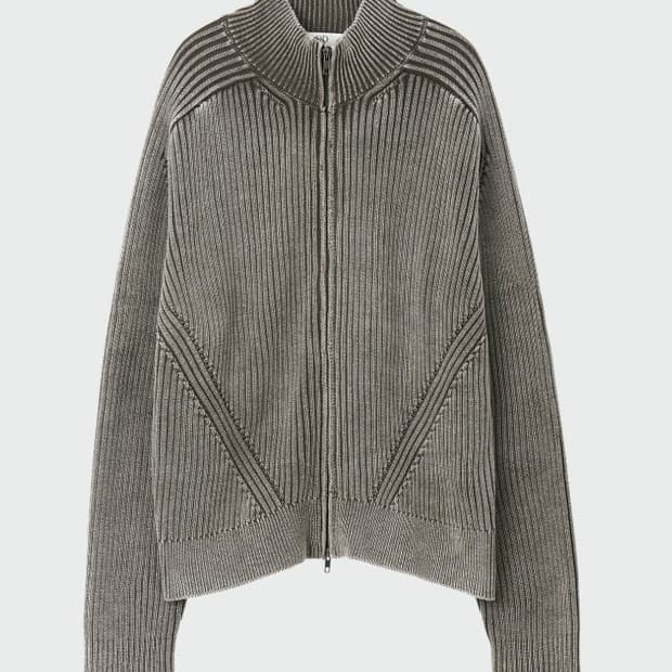 [새 상품/택o] 엘무드 - 피스 다이드 니트 집업 베이지 (46)