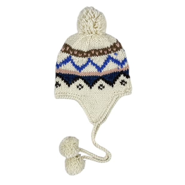 빈티지 이어플랩 폼폼 비니