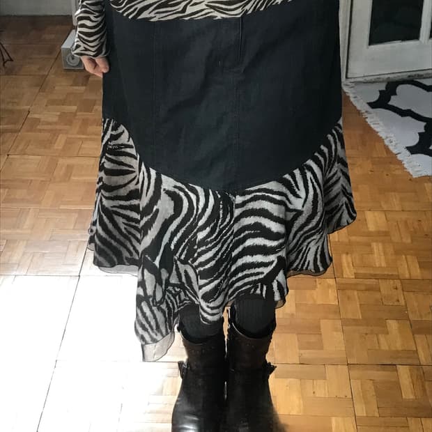 vintage zebra pattern skirt (29inch)