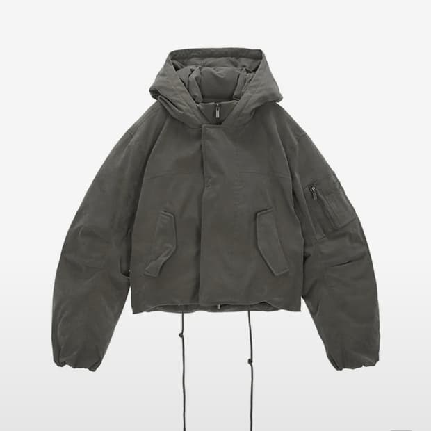 마뗑킴 패딩 LAYERED HOODY BOMBER DOWN JUMPER