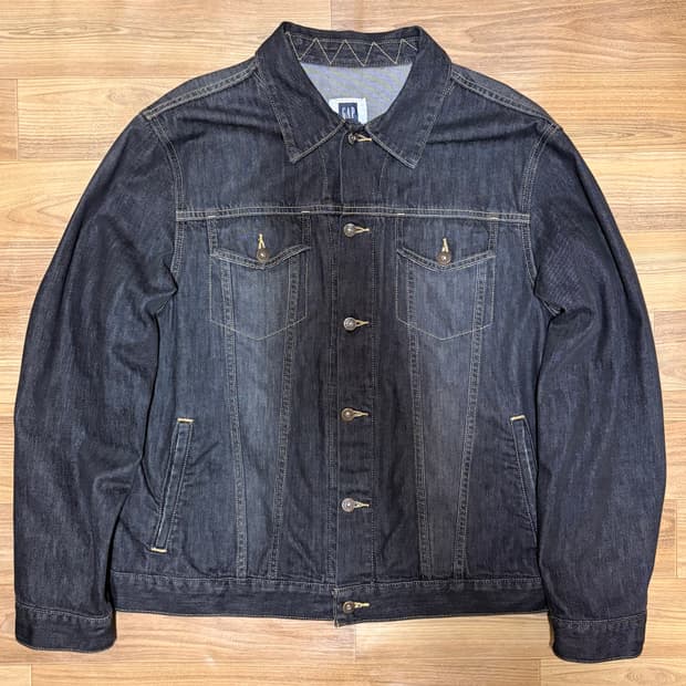 갭 블랙 데님 자켓 XL