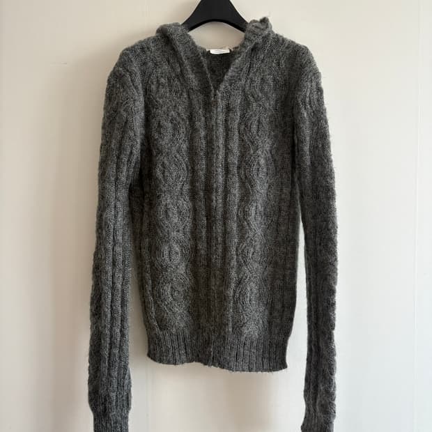 모헤어 니트후드 