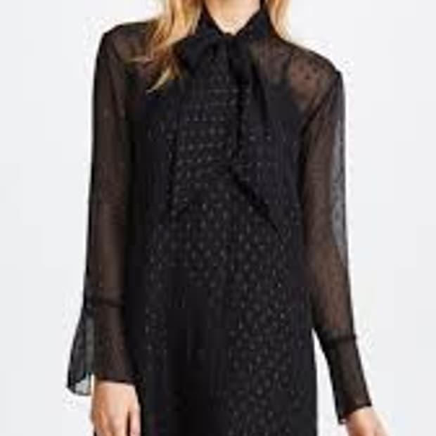 띠어리 메탈릭 실크 스카프 드레스 2사이즈