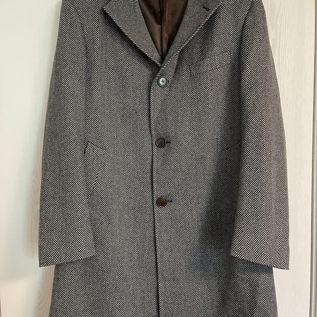 톰볼리니(Tombolini) 남성 헤링본 울,캐시미어 코트 48(100)