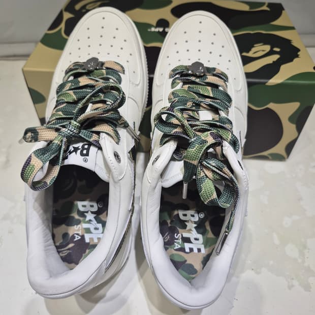 베이프 ABC 카모 베이프 스타 로우 스니커즈 그린