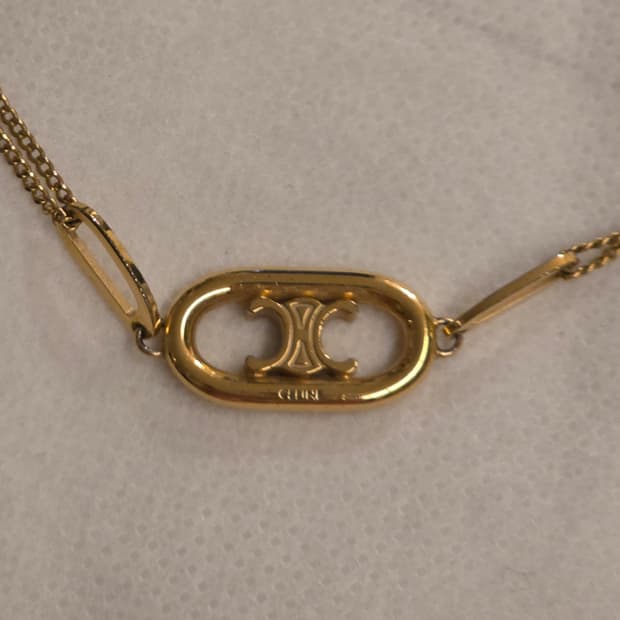 셀린느 트리옹프 금장 체인 목걸이