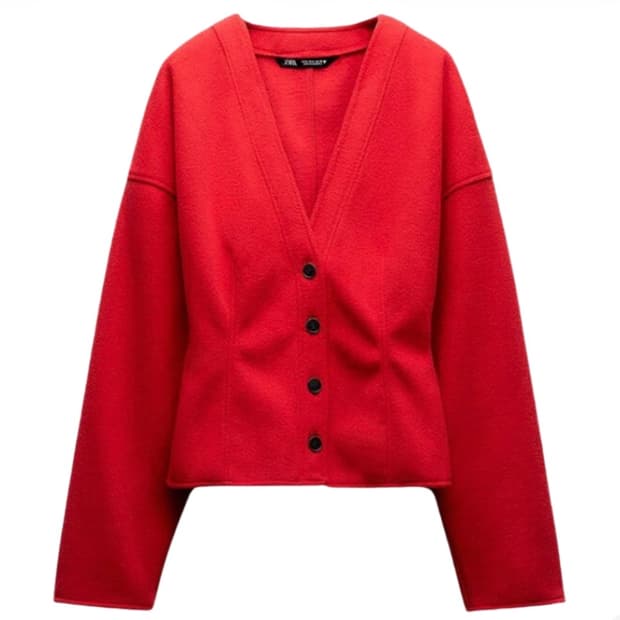 자라 가디건 레드