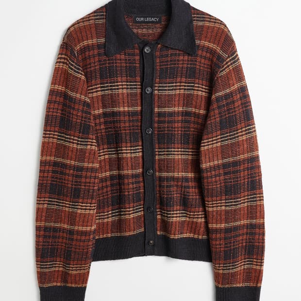 Our Legacy rust geezer check cardigan 