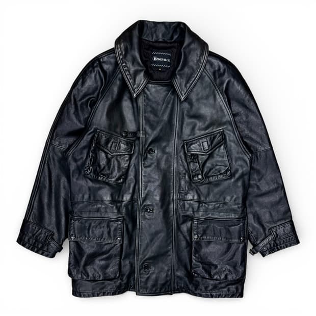 80's Boneville Navy Arctic 레더 자켓