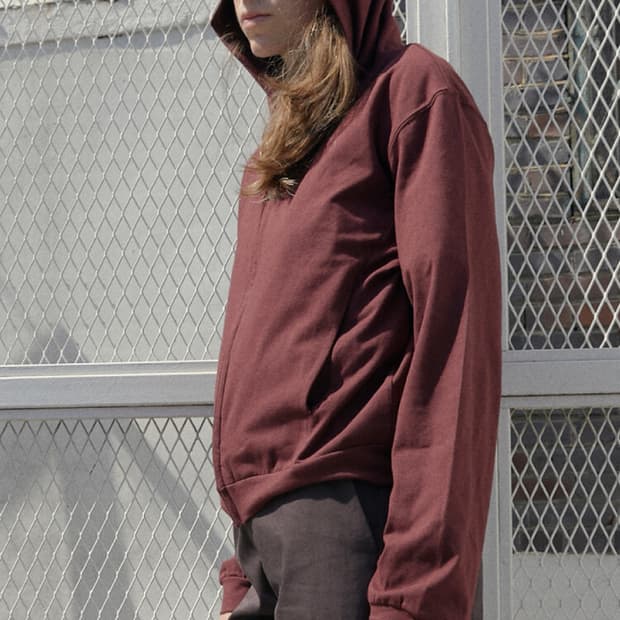 Mudule lounge hoodie zipup (burgundy)