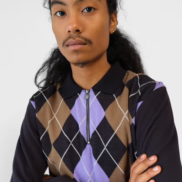 스투시 아가일 집 폴로 M사이즈