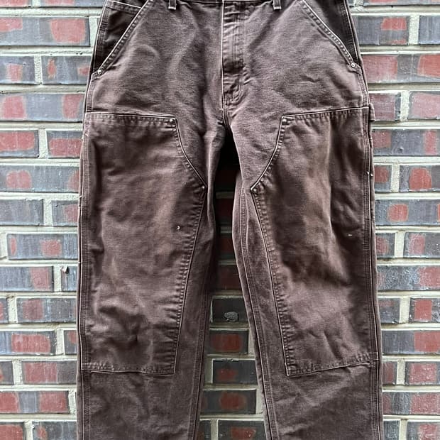 00's [33x30] 칼하트 B136 DKB 더블니 워크팬츠 다크브라운