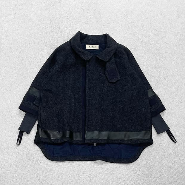 마르니 Marni 하프 울 코트 차콜