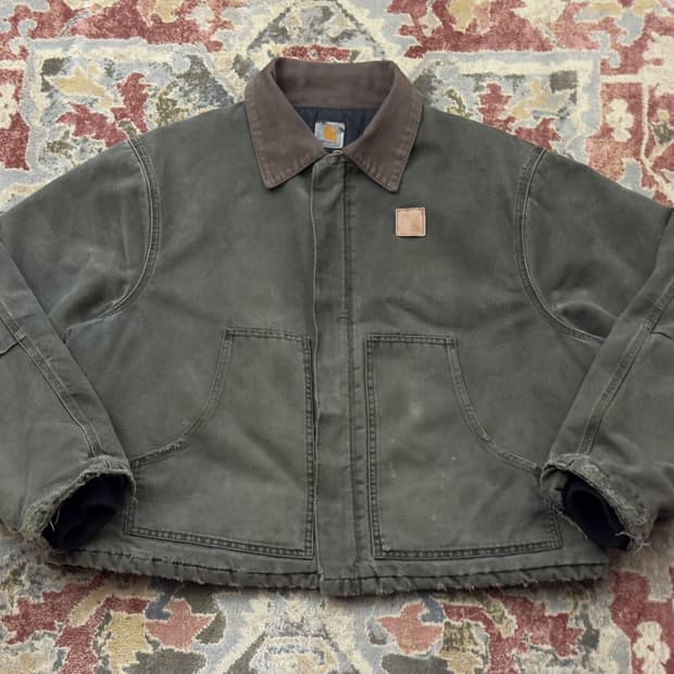 [칼하트] 90s USA J22 초기형 가슴로고 모스그린 2XL