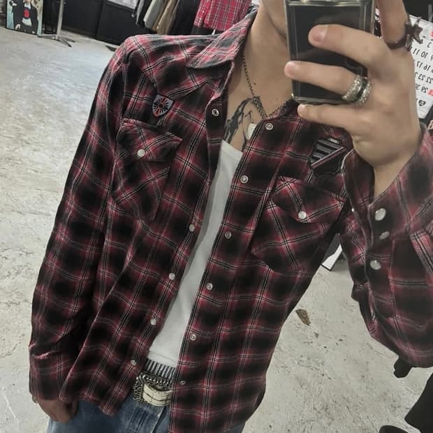 sraive western check shirt
