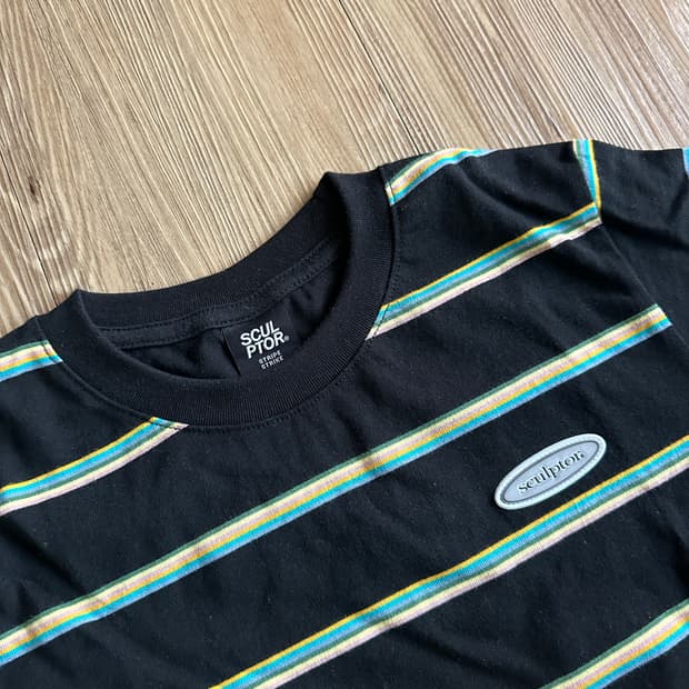 스컬프터 strike stripe crop 반팔 