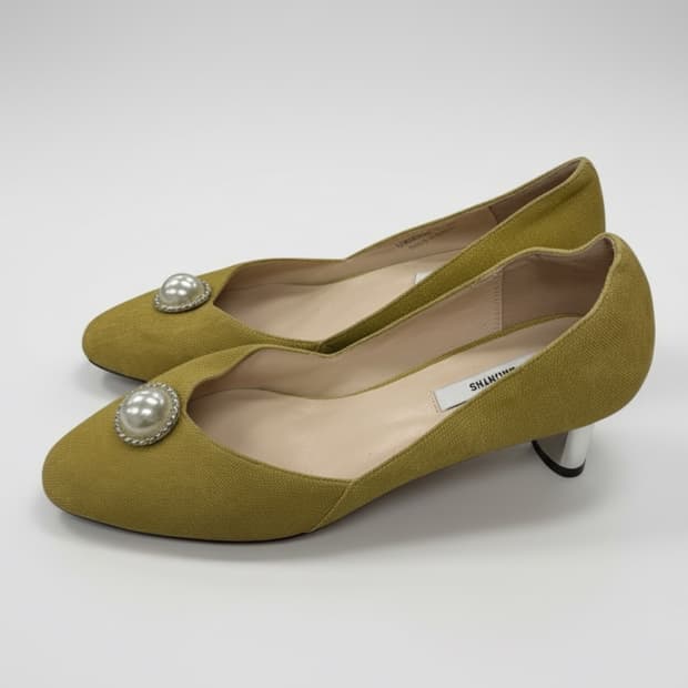 230/ 텍가5만9천 5month 진주 포인트 펌프스 올리브