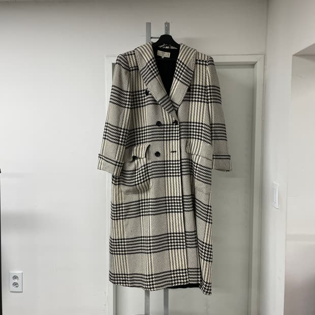 발렌티노 체크 코트 38(W)