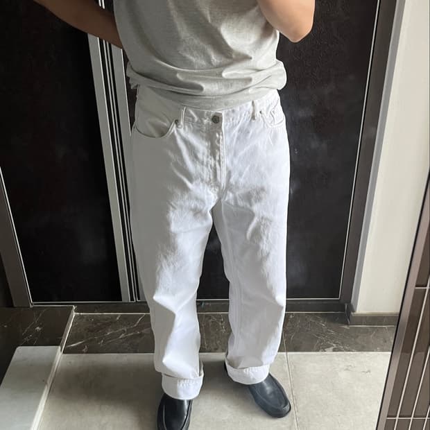 80s Polo Authentic Dungarees White Denim