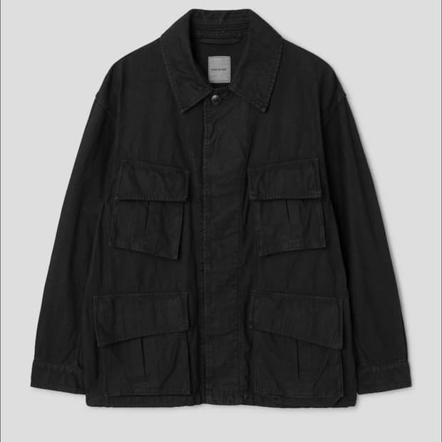 SAGE DE CRET 사쥬드크레 코튼 린넨 백 새틴 퍼티그자켓 블랙 M