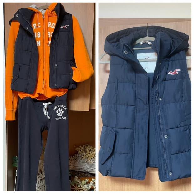 홀리스터 패딩 조끼 XS / 네이비