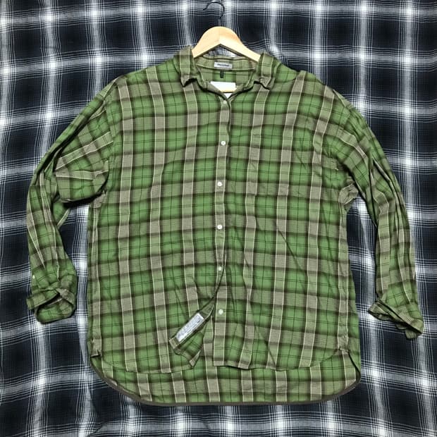 재팬 니코앤드 유틸리티 와이어 카라 체크셔츠 레귤러오버핏