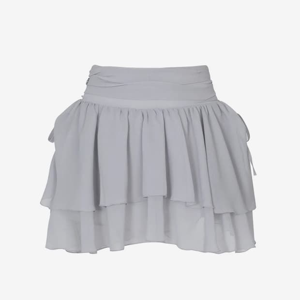 페인오어플레져 매그놀리아 프릴 스커트 그레이