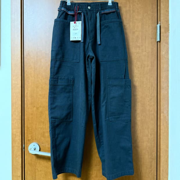 자라 X 챔피온 드로우스트링 와이드 카고 팬츠 S