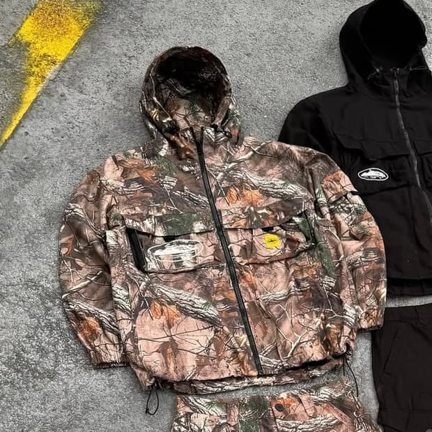 M) 코르테이즈 스톰 카고 자켓 V2 카모 바람막이 후드 corteiz