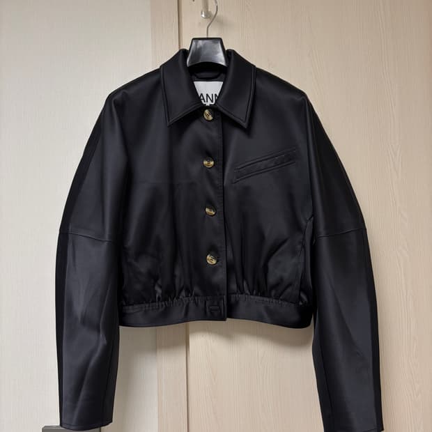 Ganni 새틴 봄버자켓