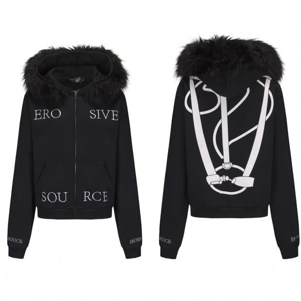 Gothic Tack Fur Zip Hoodie