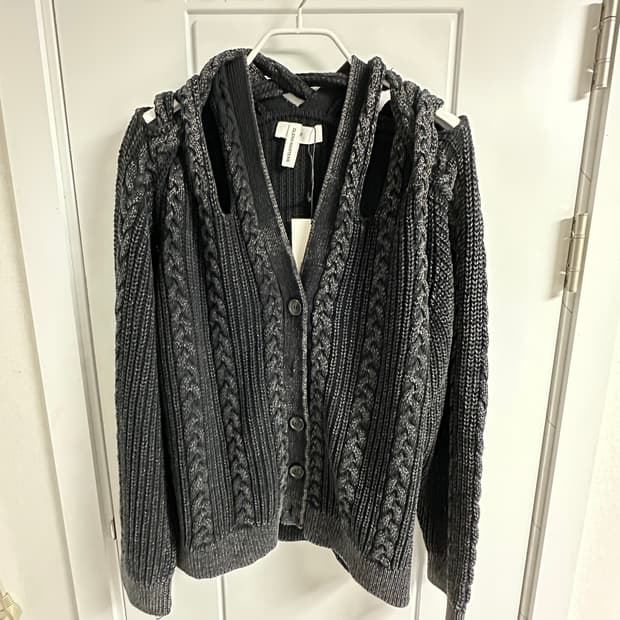 H&M x 글렌 마틴스 케이블 니트 가디건 블랙