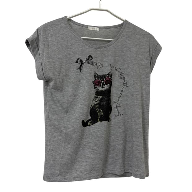 y2k mood cat printing tshirts