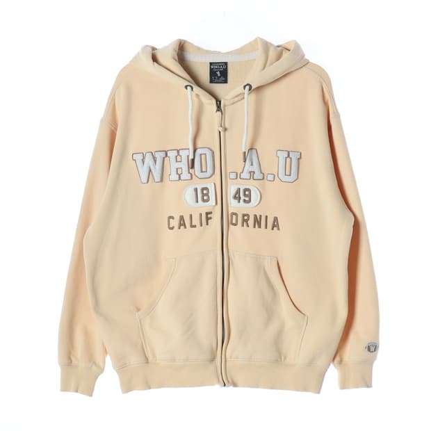 후아유 캘리포니아 레터링 옐로우 후드집업 M