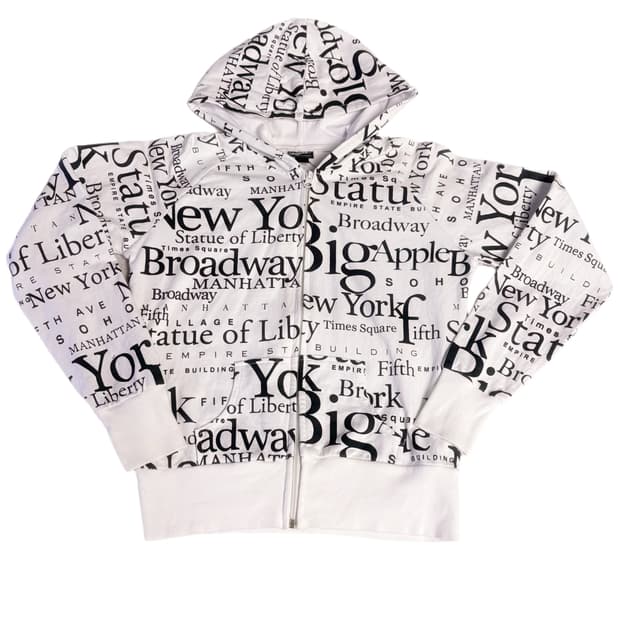 (이체시에눌) 고스펑크 고딕 블랙 레터링 로고 레이어드 생화이트 후드집업