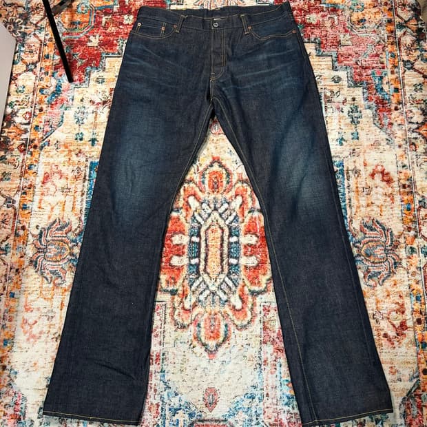 [34X34] RRL 더블알엘 셀비지 생지 데님팬츠