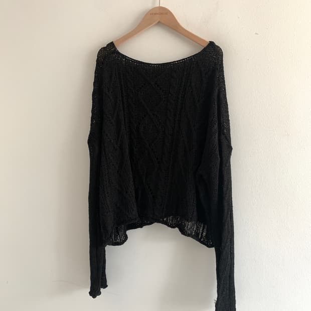 Twist loose knit(black)