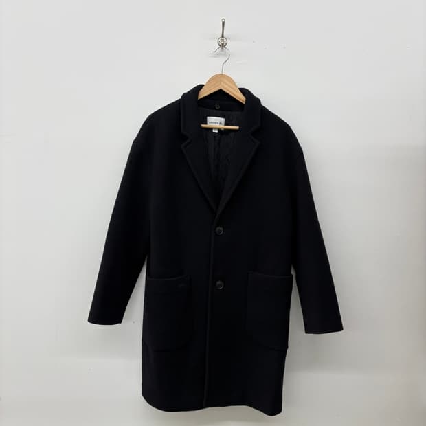 라코스테 블랙 모직 코트 남L