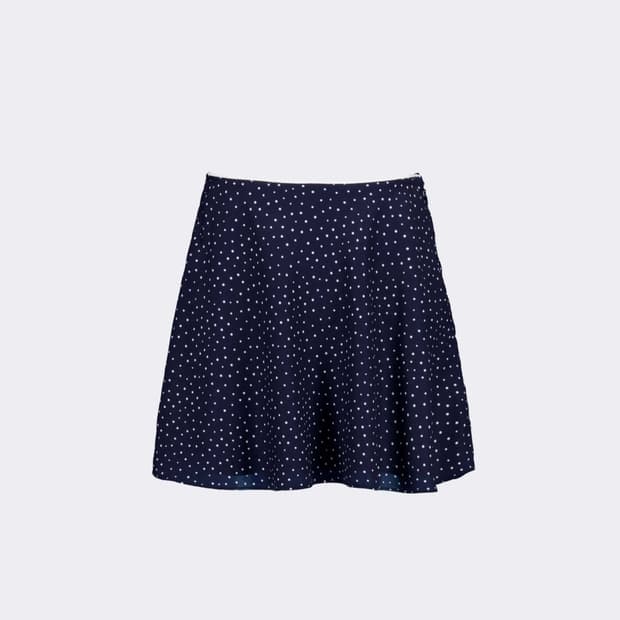 나비버스 Dot Flare Skirt Navy