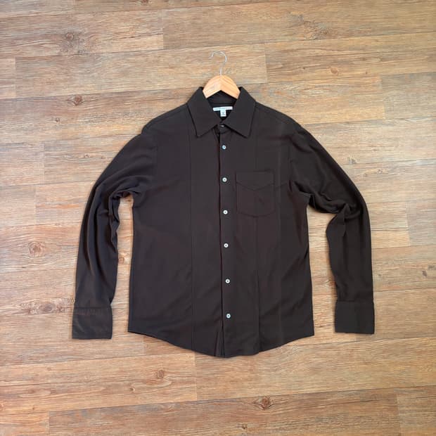 바나나 리퍼블릭 M 100 솔리드 브라운 셔츠 변색 하자