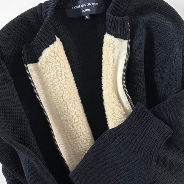 꼼데가르송 옴므 집업 스웨터 s