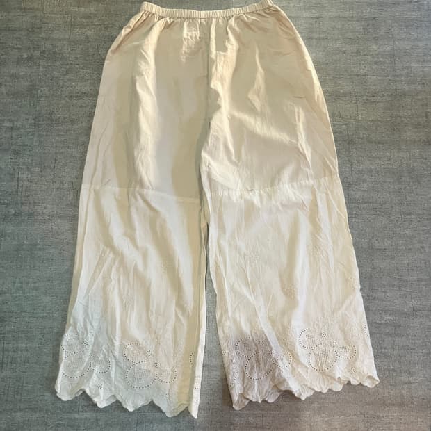 일본빈티지 Hugu 하구미모리걸 달천깔아메카지 레이스 9부팬츠