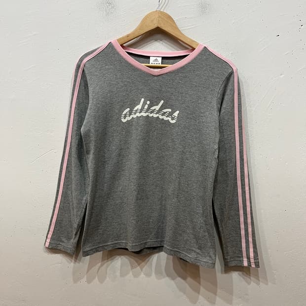 00s 아디다스 재팬 그레이 핑크 롱슬리브 우먼즈