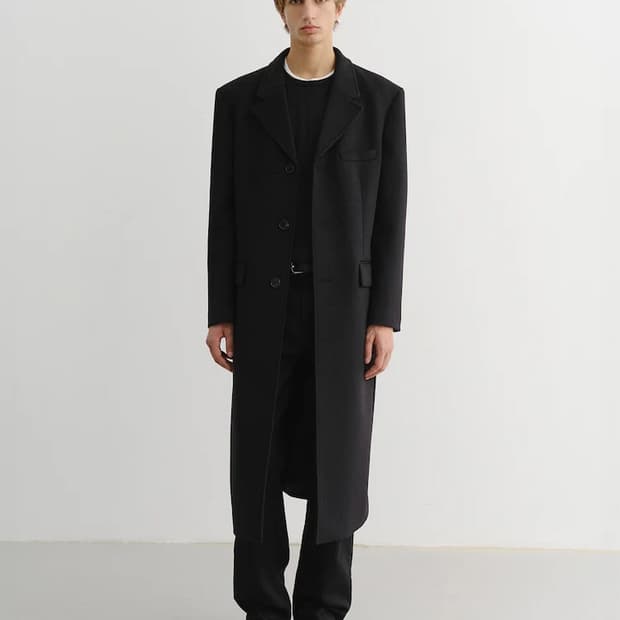 (택보유, 1회착용)던스트 유니섹스2WAY3BUTTON캐시미어 코트L