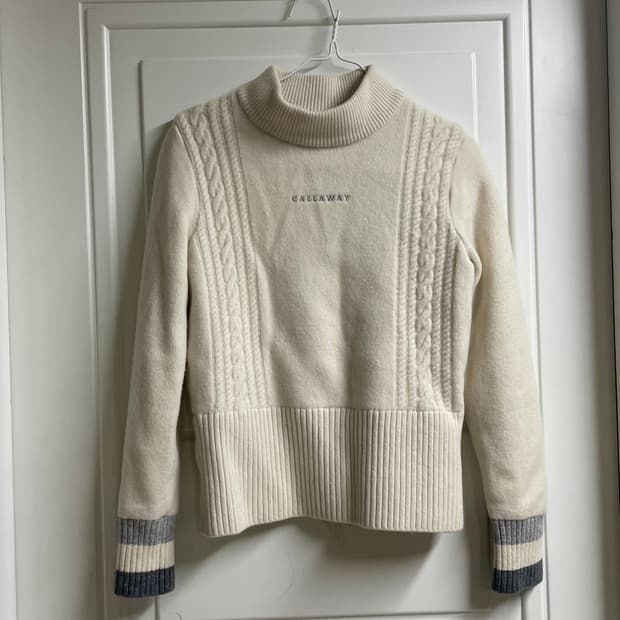 캘러웨이 여성 케이블 니트 방풍 스웨터