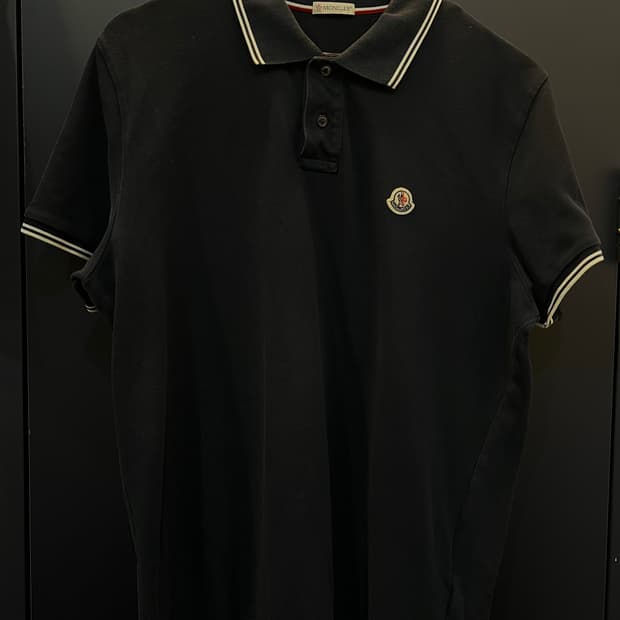 몽클레어 로고 패치 반팔 카라티(XL)